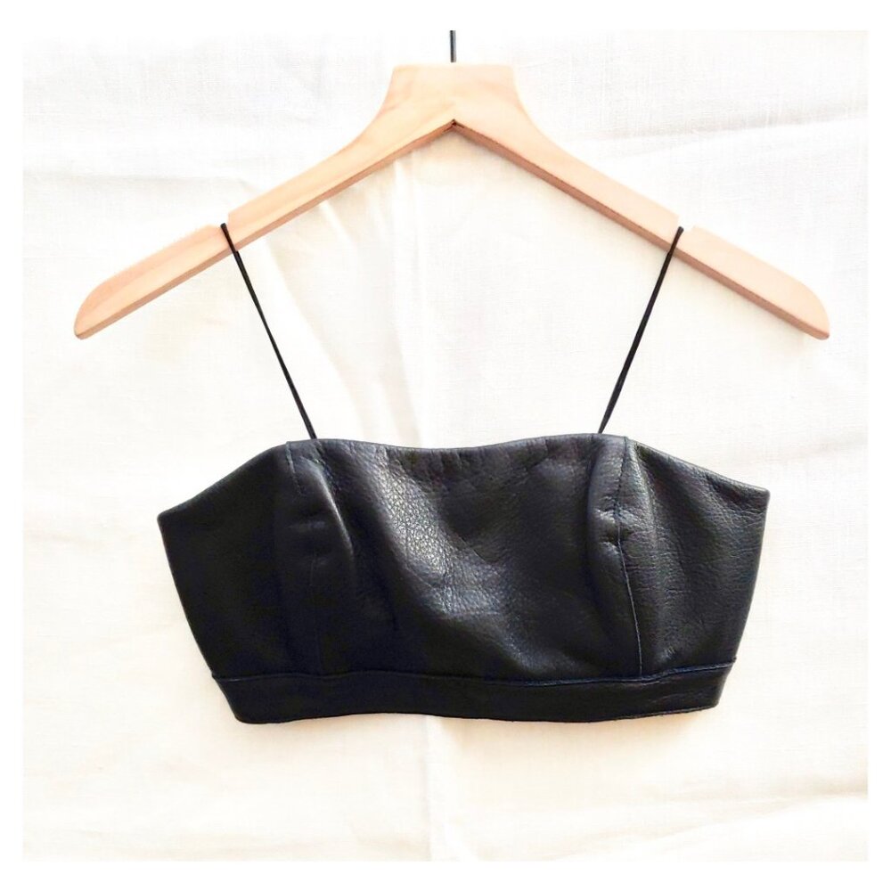 LaPointe Leather Crop Top / Bralette - XS - NWOT